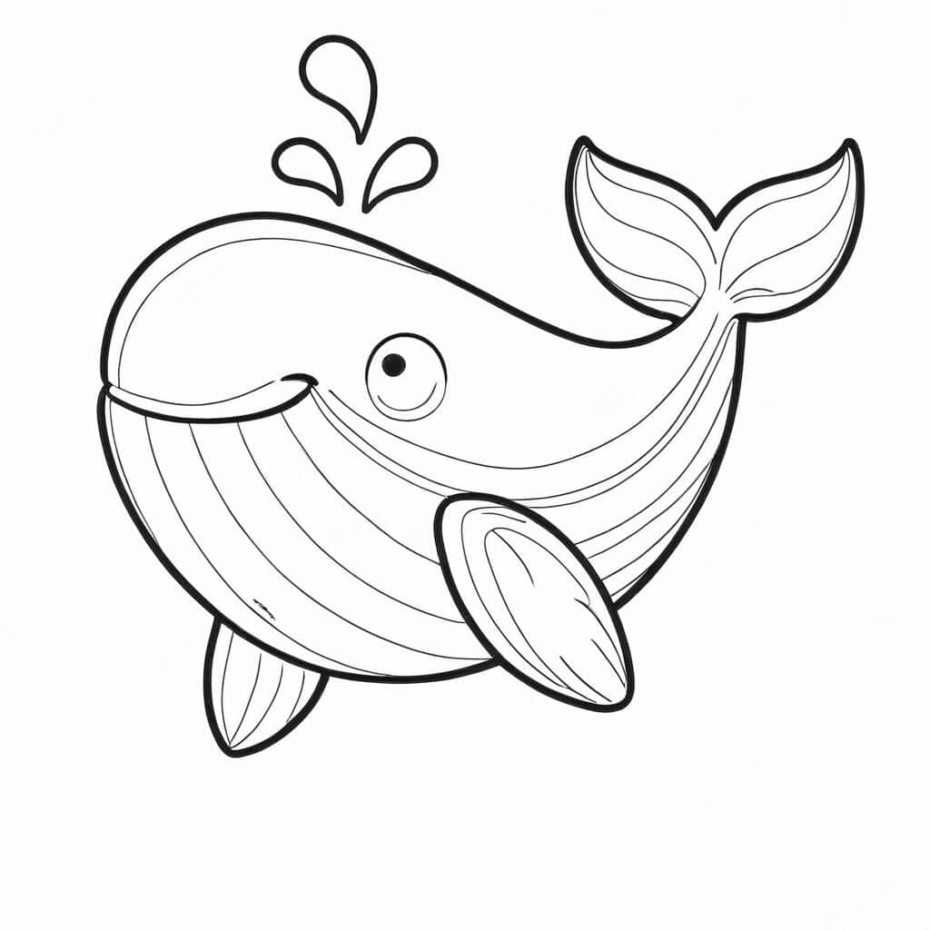 Whale for Kids - Coloring Page