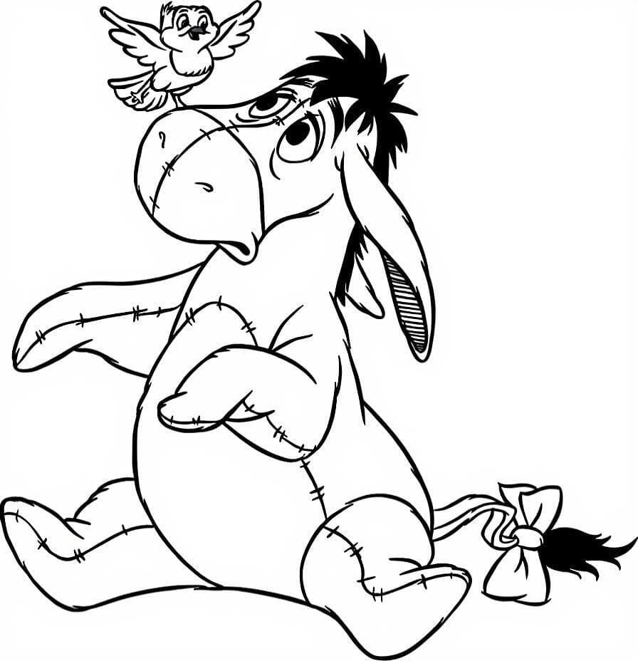 Sleepy Eeyore Coloring Page