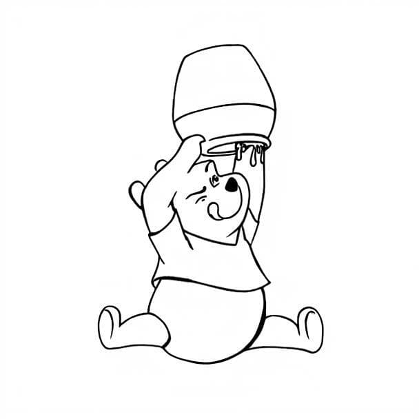 Winnie Pooh Looking for Honey Coloring Page