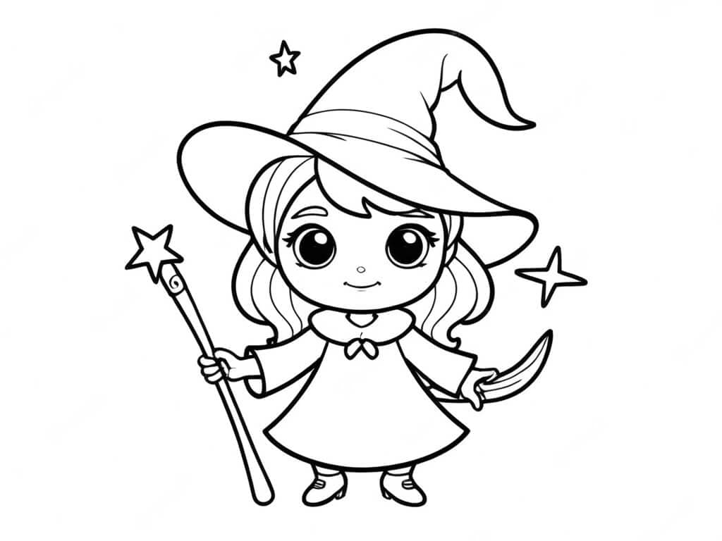 Little Witch Coloring Page