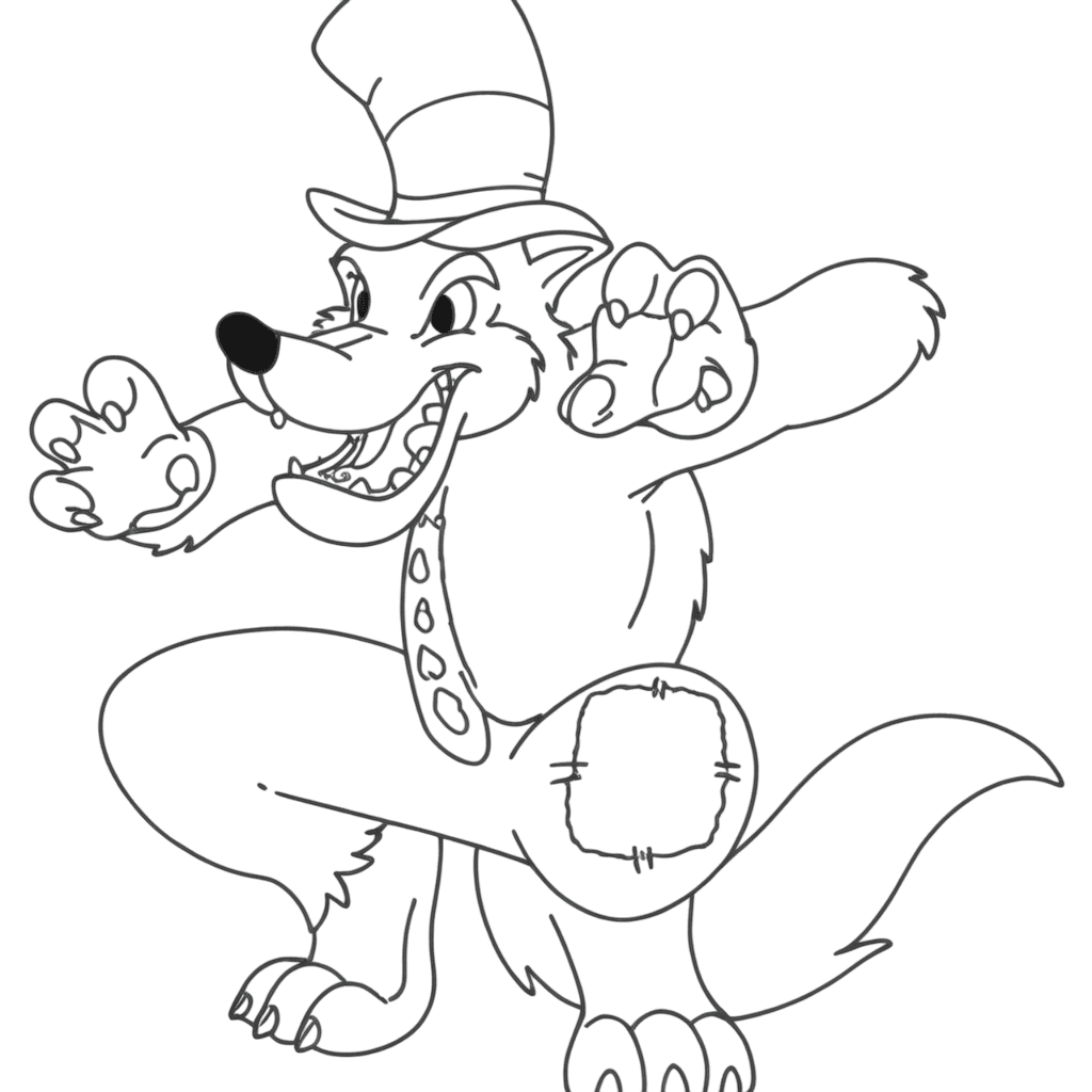 Big Bad Wolf and Little Red Riding Hood Coloring Page