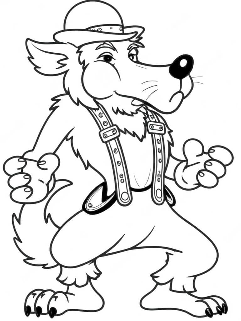 Who's Afraid of the Big Bad Wolf Coloring Page