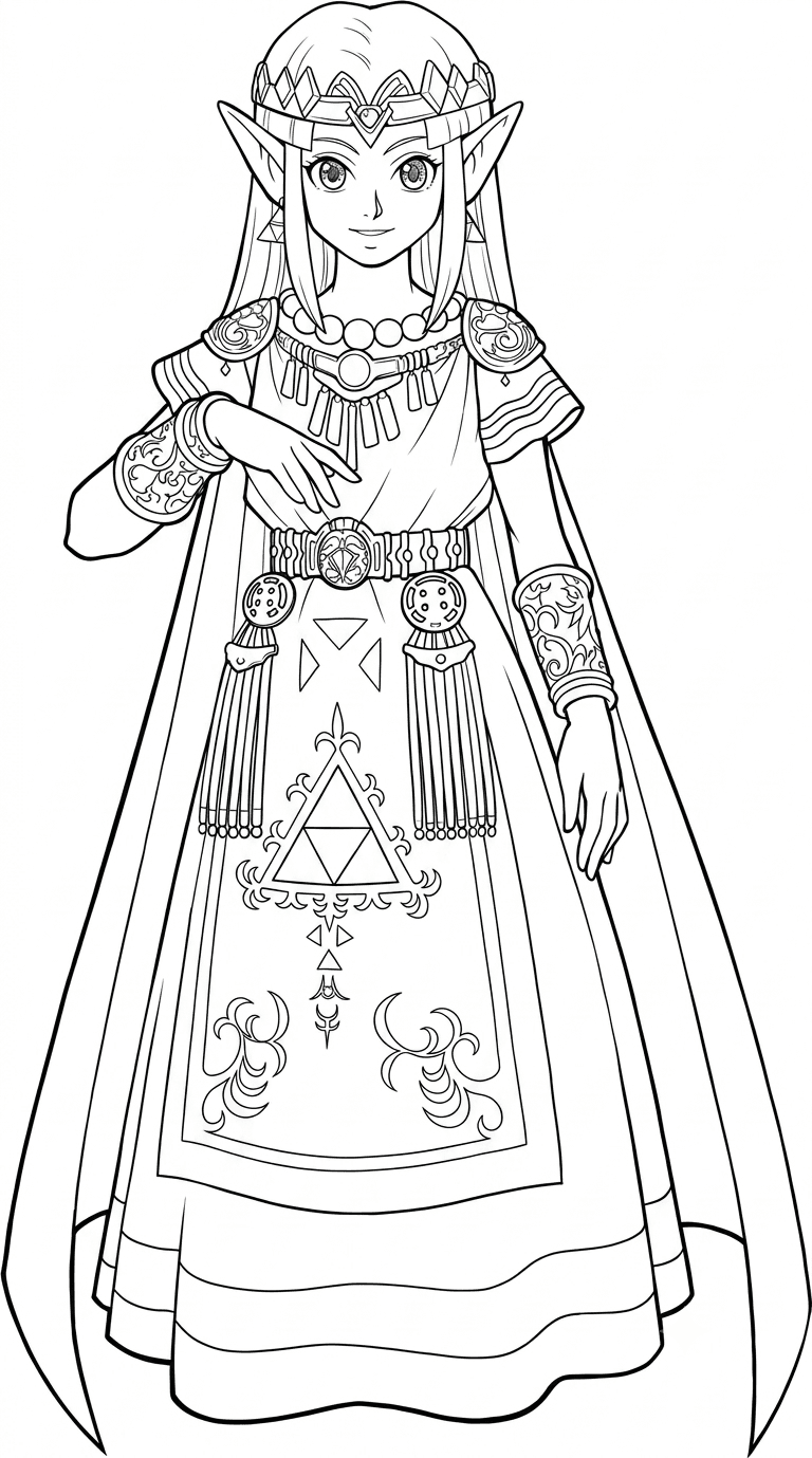 Princess Zelda Link to the Past coloring pages