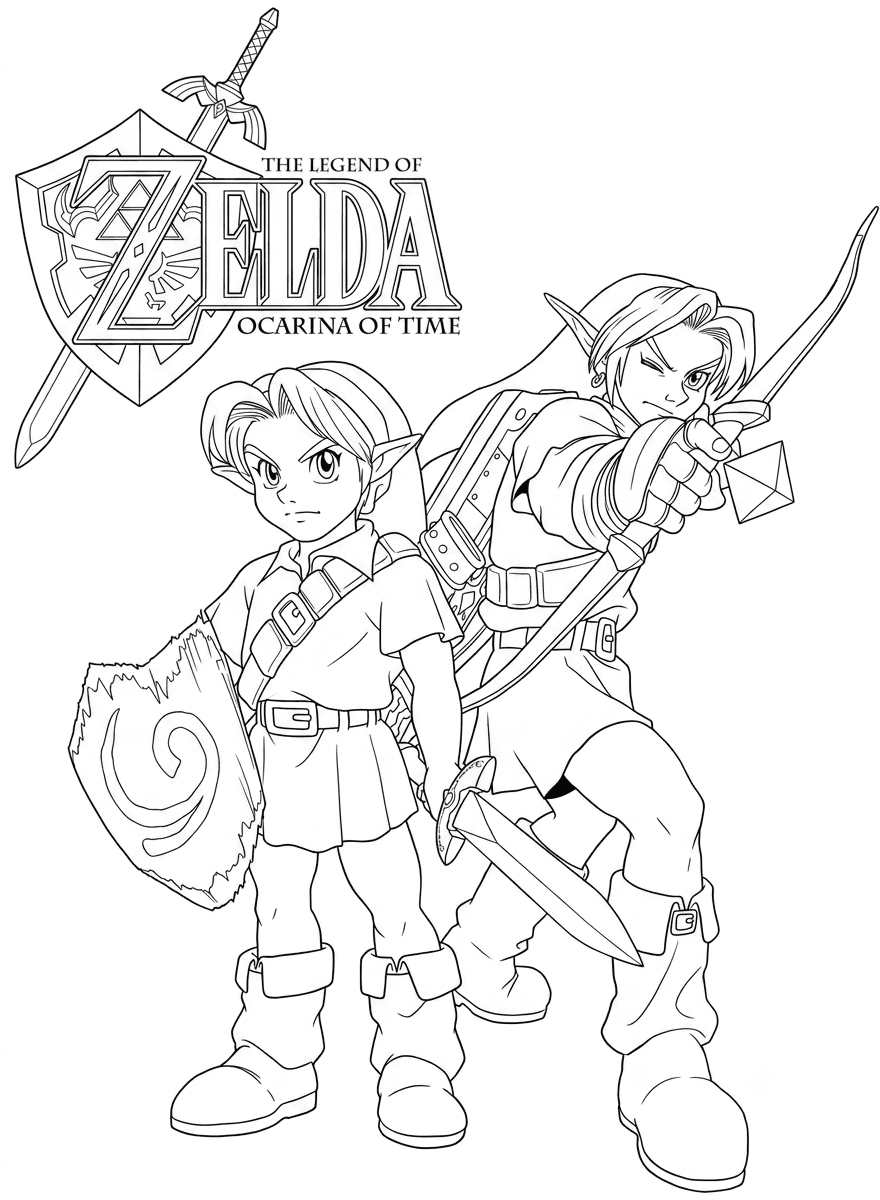 Zelda Ocarina of Time poster coloring pages