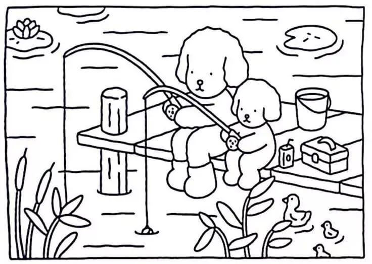 Bobbie goods goes fishing coloring pages coloring page