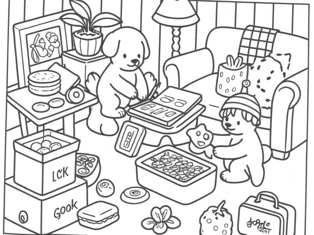 Bobbie goods organizing boxes coloring pages coloring page