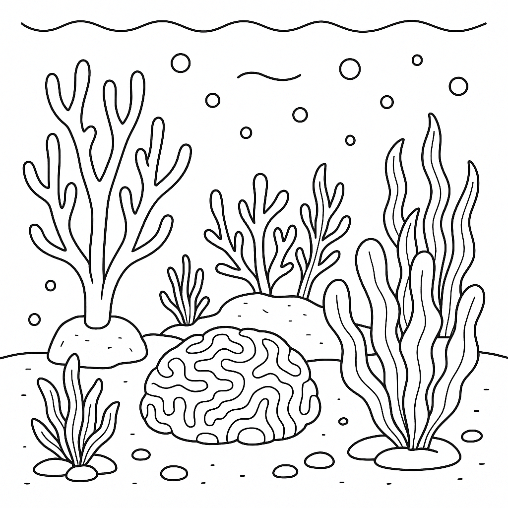 Corals on the seafloor coloring page coloring page