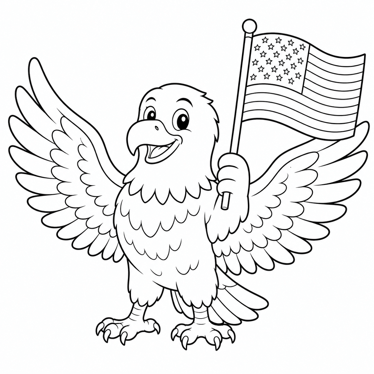 Bald eagle united states flag coloring page coloring page